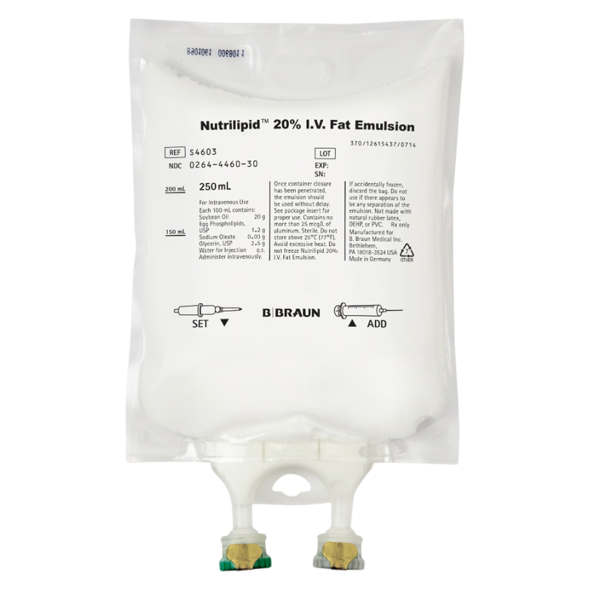 Nutrilipid Injection 20% Fat Emulsion Bag 250mL 12/Package